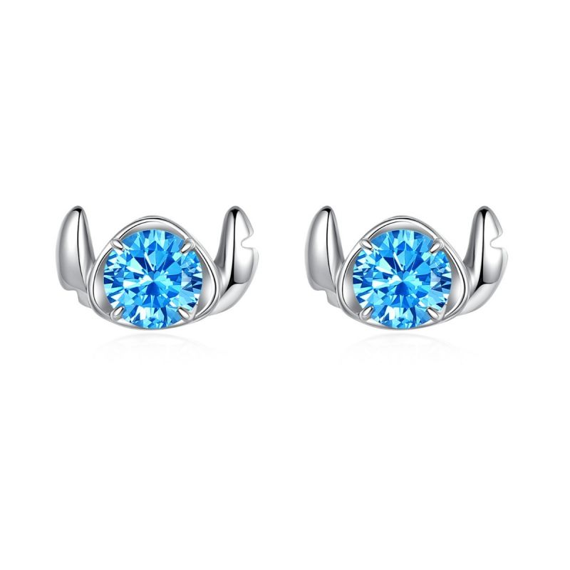 iiAthena Round Blue Topaz Stud Earrings