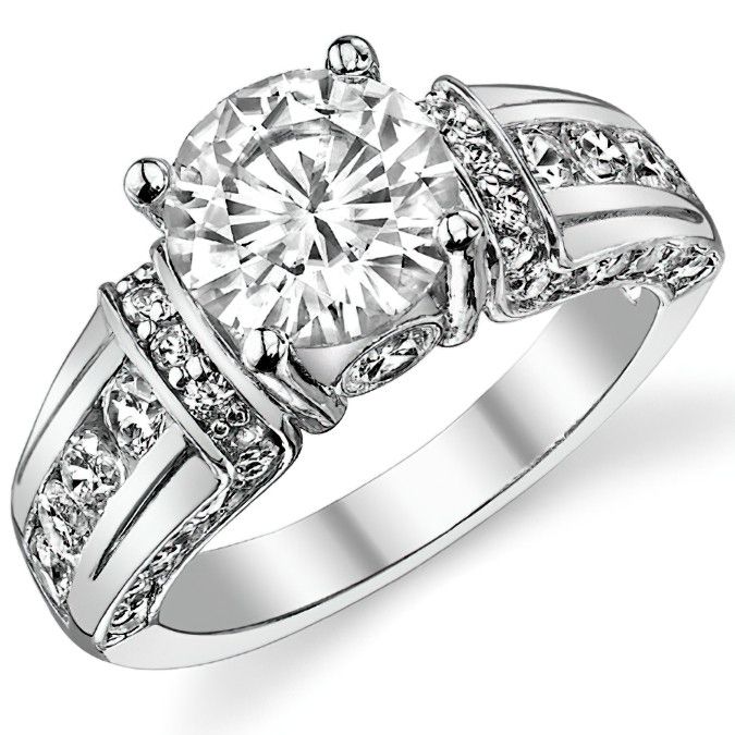 iiAthena Round Moissanite Engagement Ring