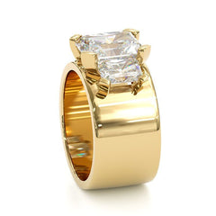 iiAthena Three Stone Radiant Moissanite Engagement Ring