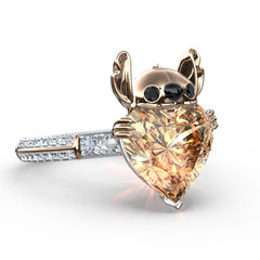 iiAthena Champagne Koala Ring With 18k Rose Gold Plating