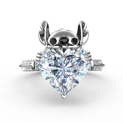 iiAthena 3.16CT Heart Shaped Koala Ring in Sterling Silver