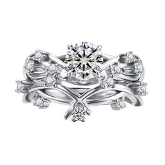 iiAthena Twig And Buds Moissanite Engagement Ring Set